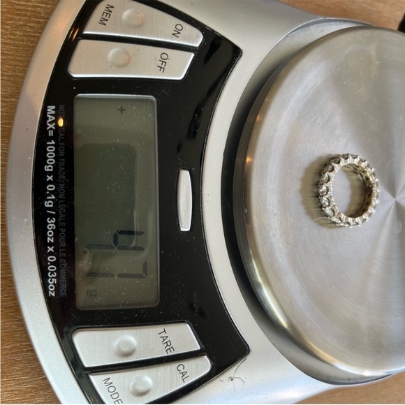 Elegant 14k gold substantial synthetic Diamond Band.